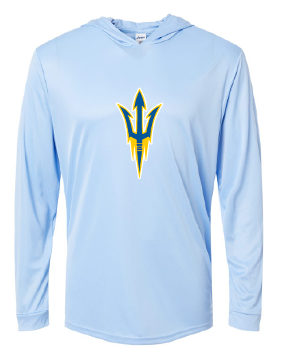 Trident long sleeve hooded t shirt