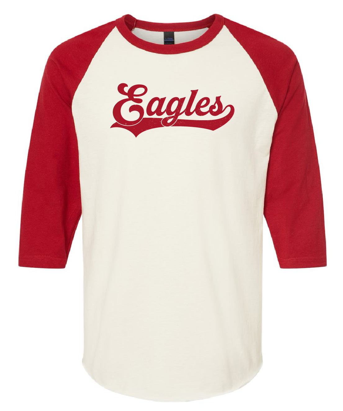 Distressed Eagles retro 3/4 sleeve shirt