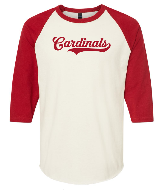 Cardinals retro 3/4 sleeve shirt