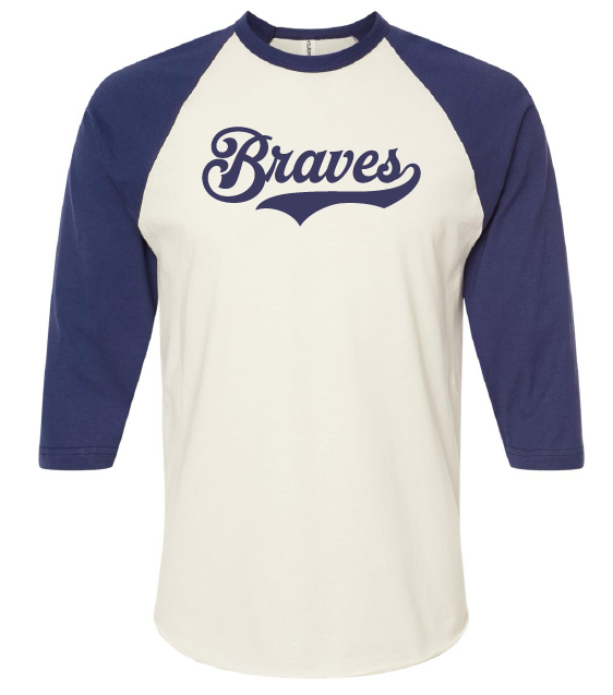 Braves retro 3/4 sleeve shirt