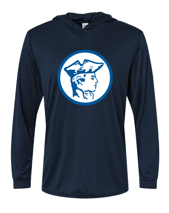 Patriot head long sleeve hooded t shirt