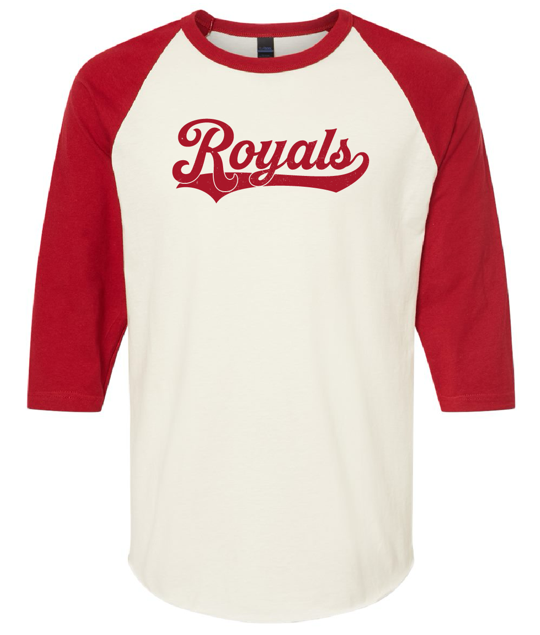 Distressed Royals retro 3/4 sleeve shirt