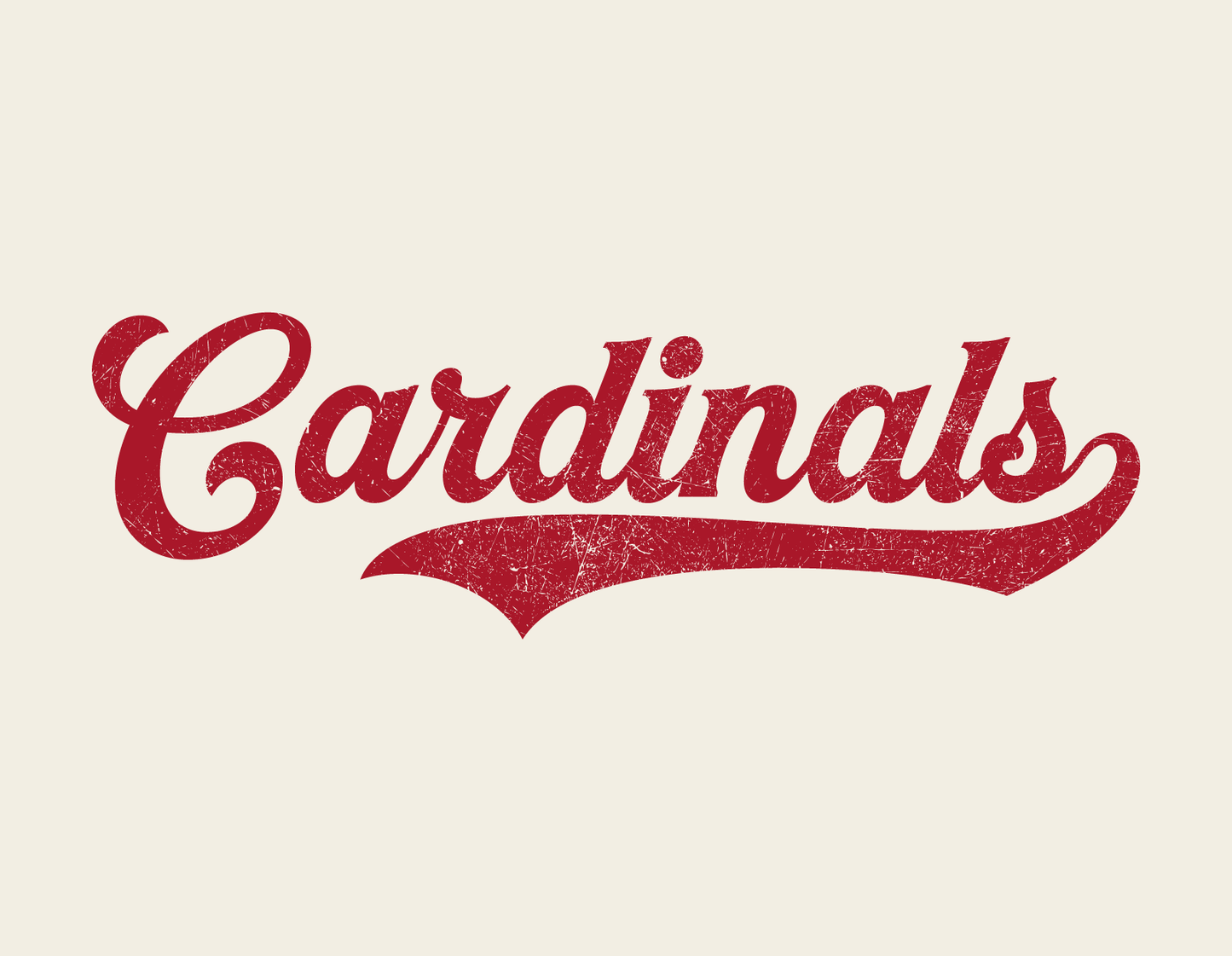Distressed Cardinals retro 3/4 sleeve shirt