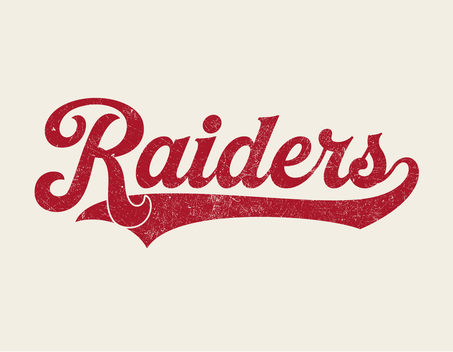 Distressed Raiders retro 3/4 sleeve shirt