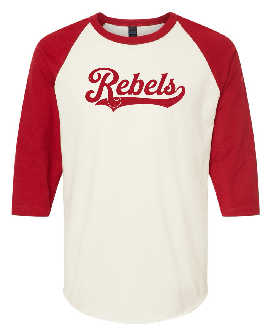 Distressed Rebels retro 3/4 sleeve shirt