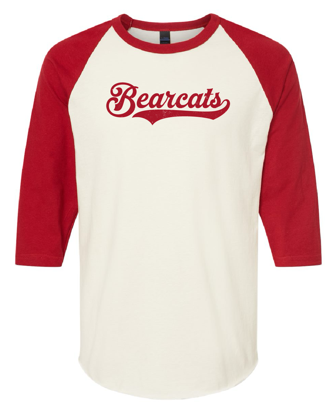 Distressed Bearcats retro 3/4 sleeve shirt