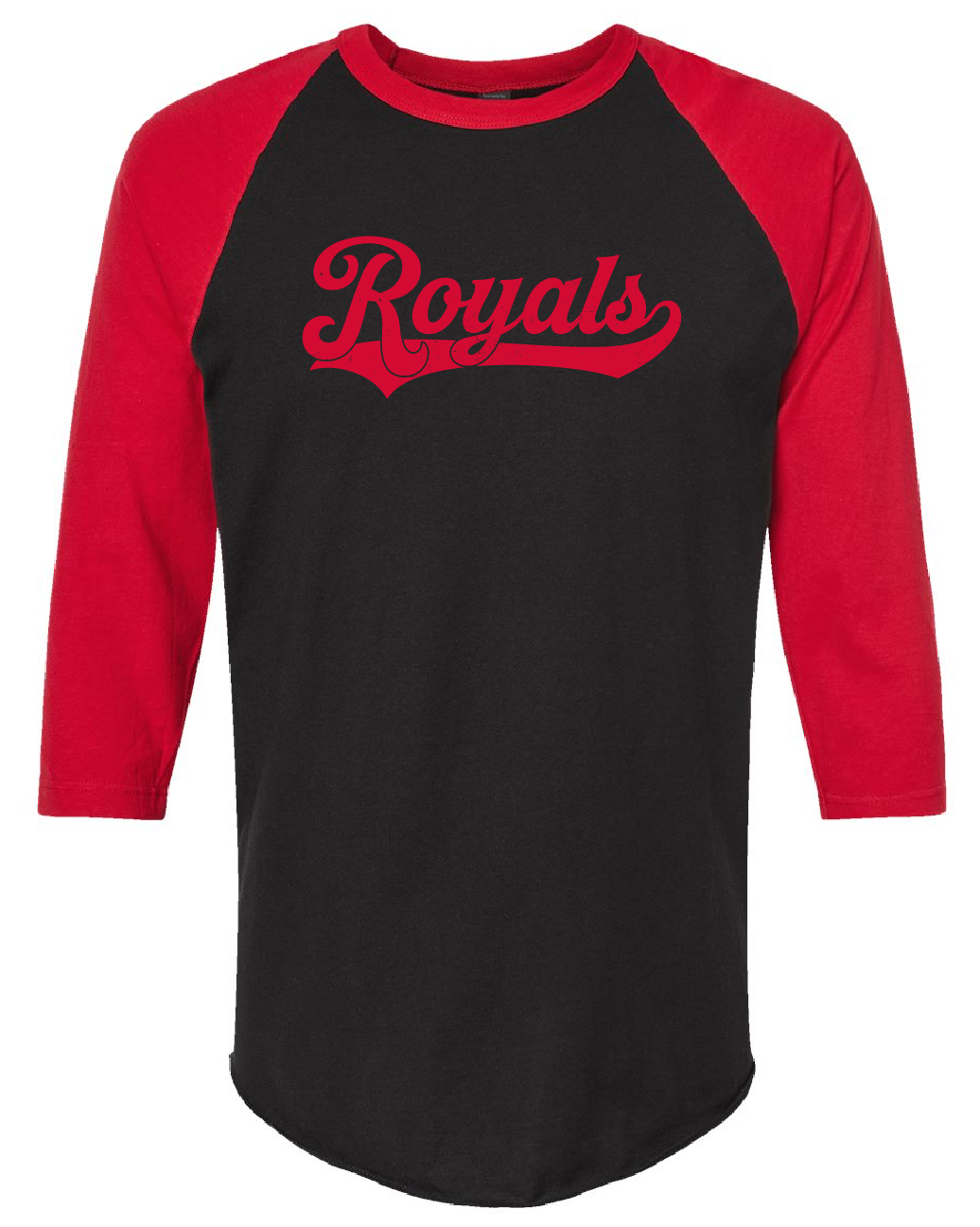 Distressed Royals retro 3/4 sleeve shirt