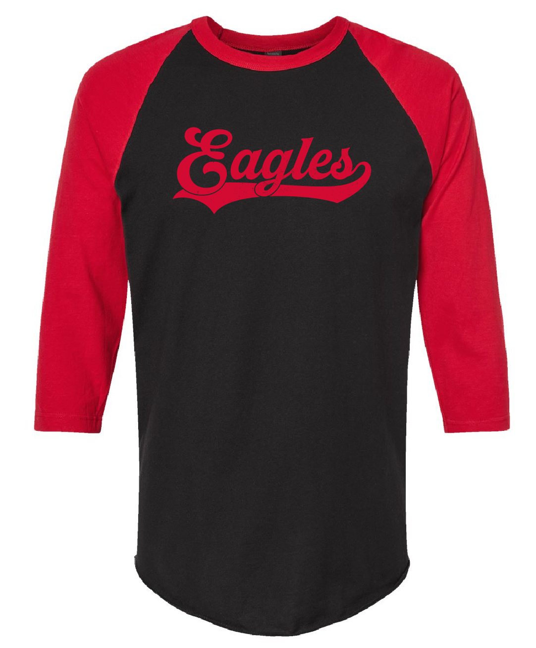 Distressed Eagles retro 3/4 sleeve shirt