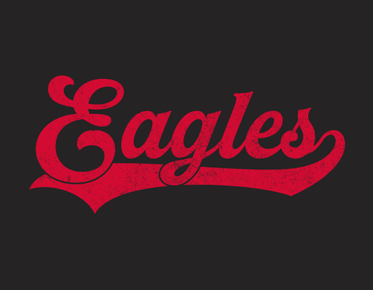 Distressed Eagles retro 3/4 sleeve shirt