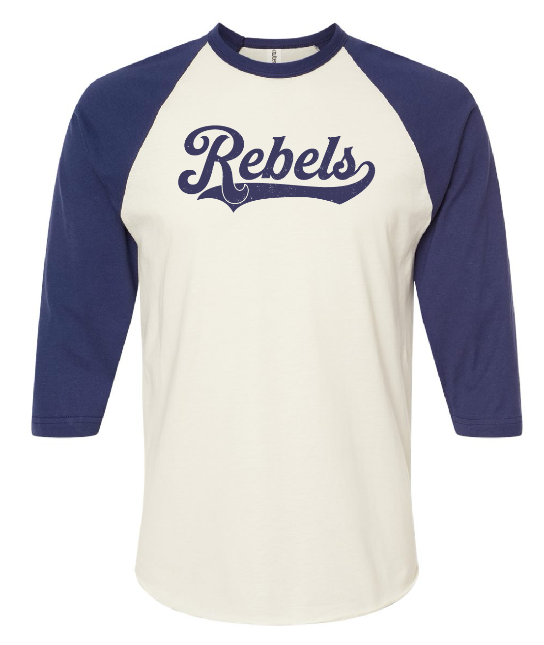 Distressed Rebels retro 3/4 sleeve shirt