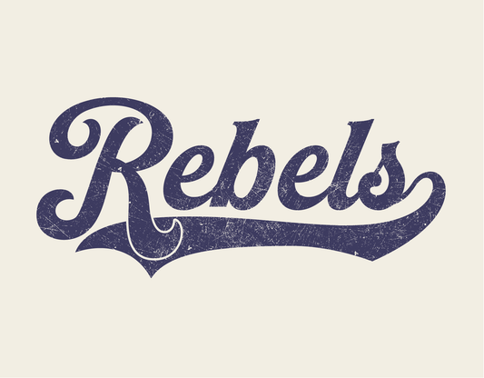 Distressed Rebels retro 3/4 sleeve shirt