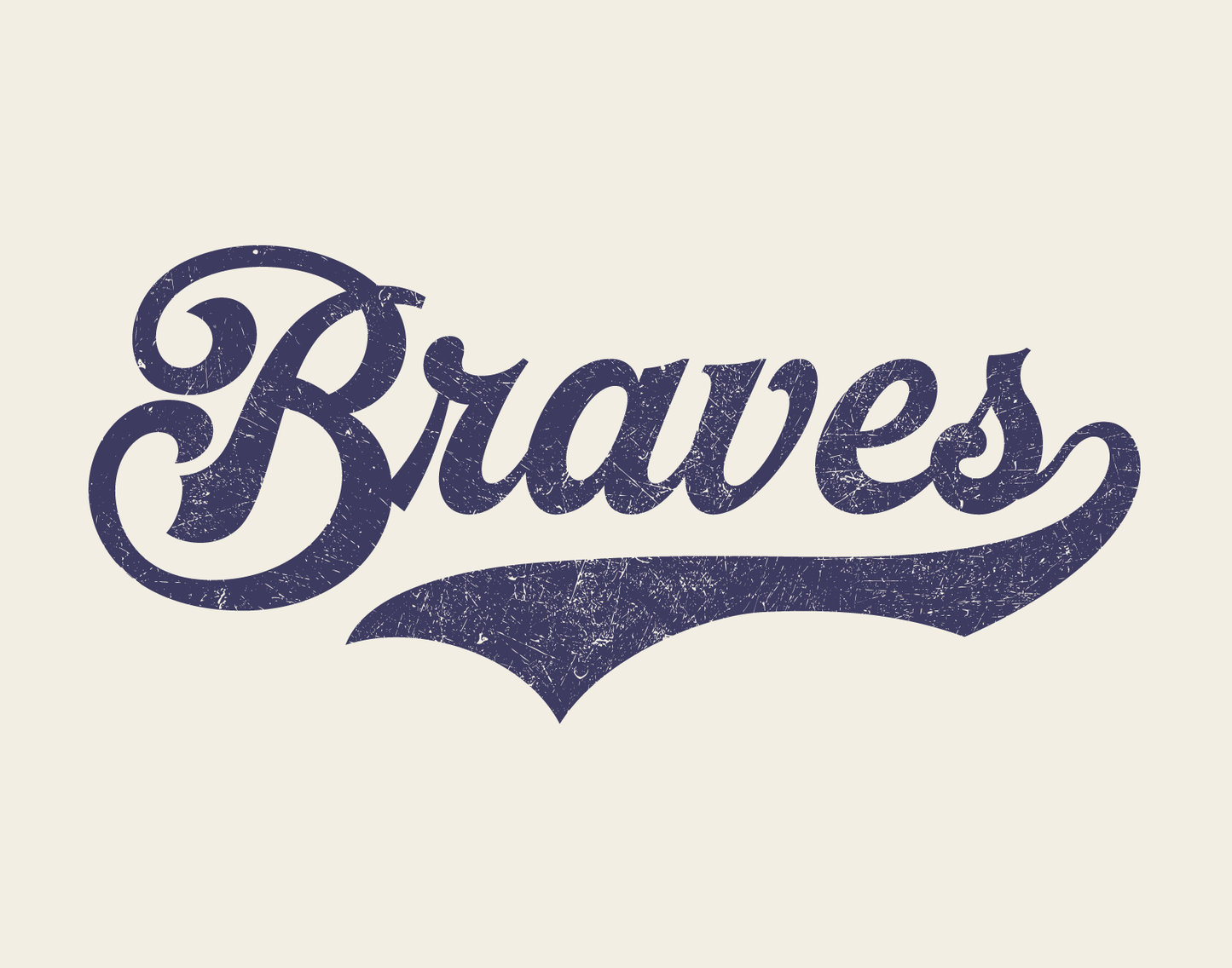 Distressed Braves retro 3/4 sleeve shirt