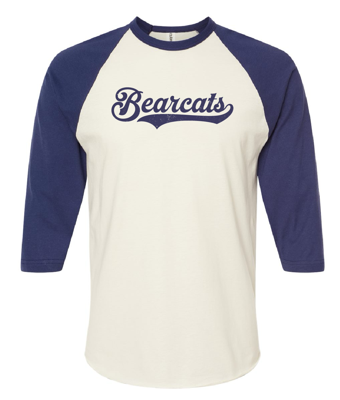 Distressed Bearcats retro 3/4 sleeve shirt