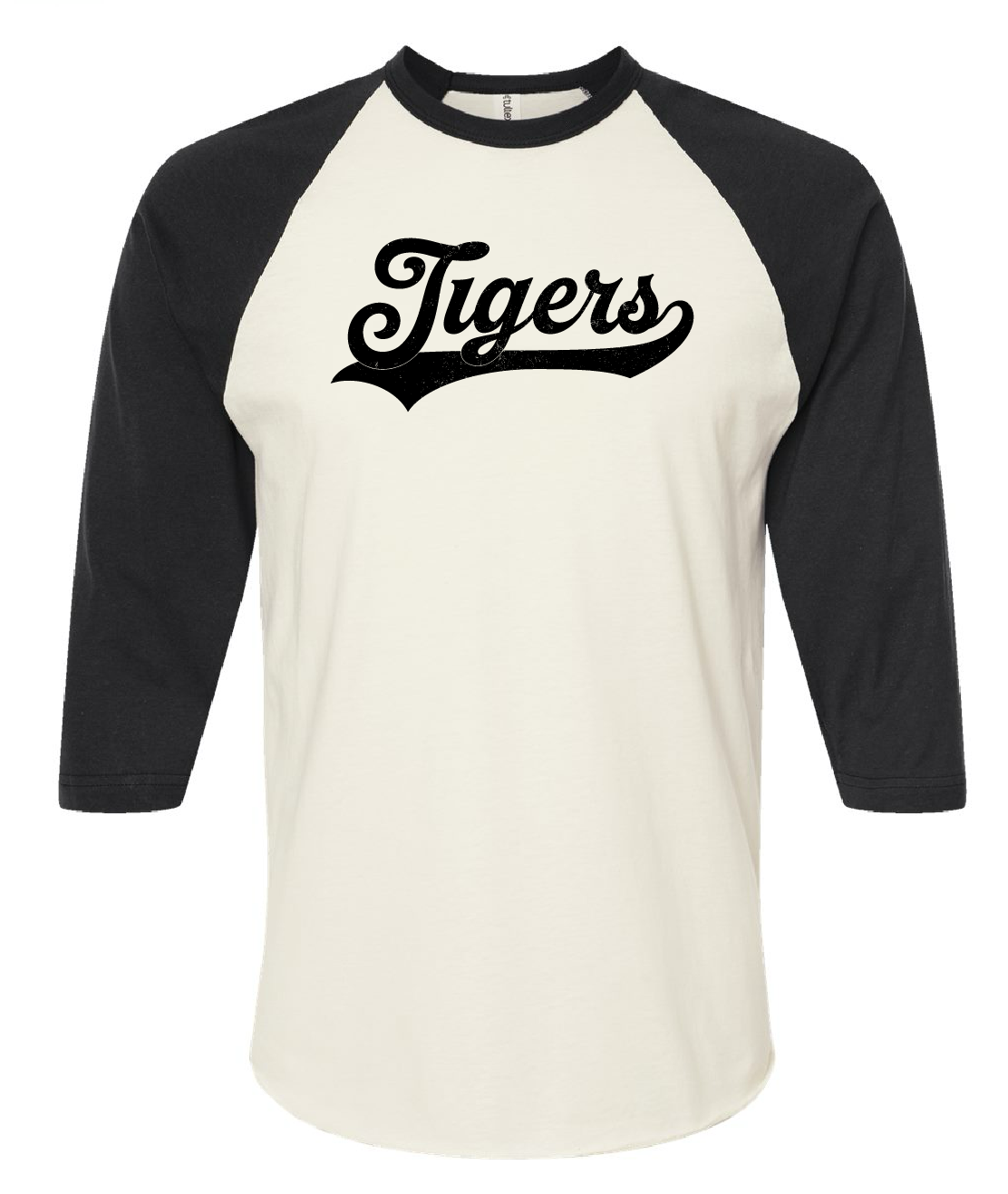 Distressed Tigers retro 3/4 sleeve shirt