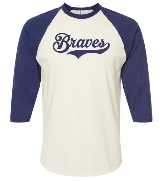 Braves retro 3/4 sleeve shirt